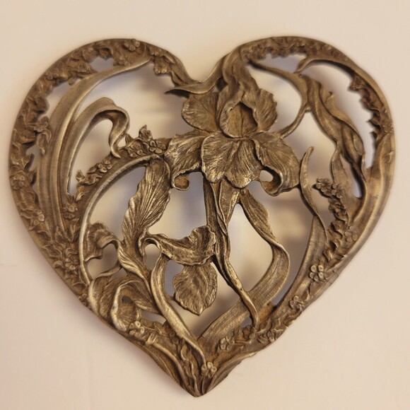 1989 RAWCLIFFE PEWTERLILLIE HEART SHAPEPOTPOURRI LID PC 2912 - Picture 7 of 8